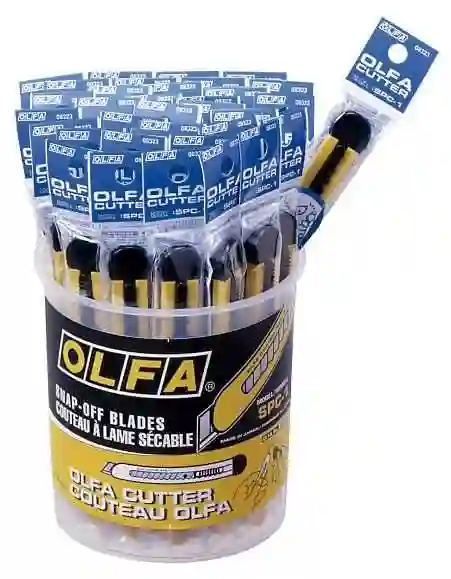 Pack de 40 cúters de bloqueo automático con clip para bolsillo SPC-1/40 Olfa