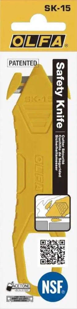 Cúter de seguridad desechable con cuchillas ocultas SK-15 en caja dispensadora Olfa