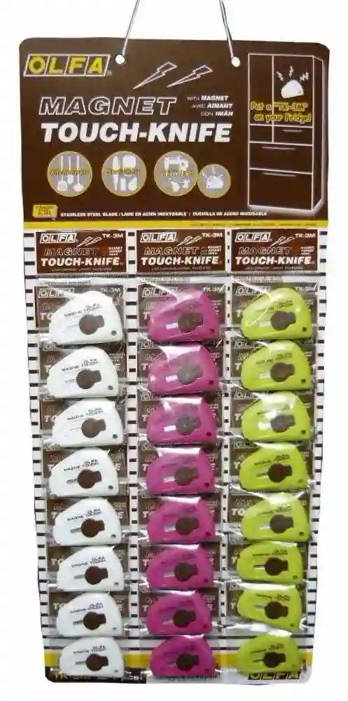 Display de 24 mini cúters magnéticos TK-3M Olfa