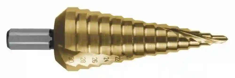 Broca escalonada HSS-TiN 40-120 x 65 (9 pasos) Ruko