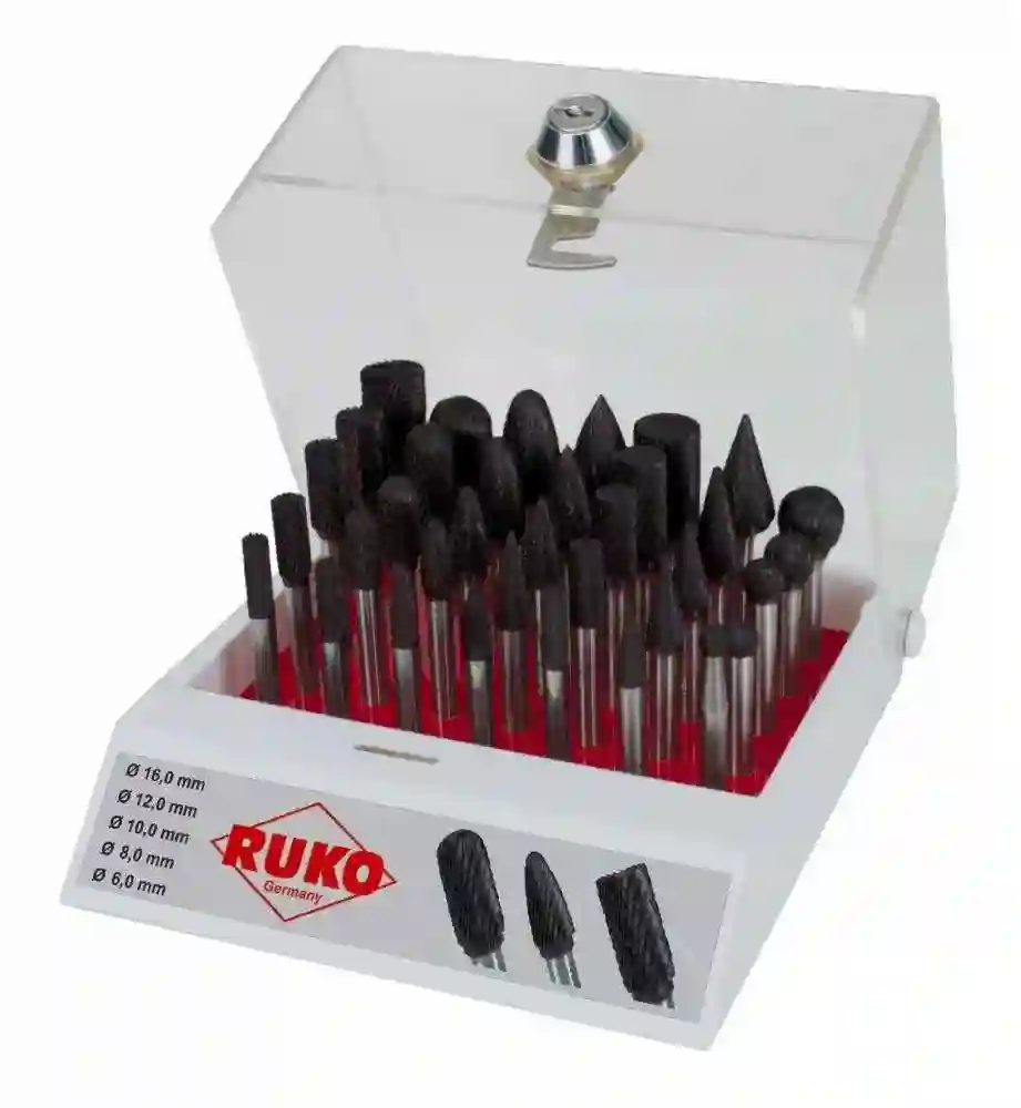Surtidos fresas de metal duro TiCN con vástago de 6 mm Ruko