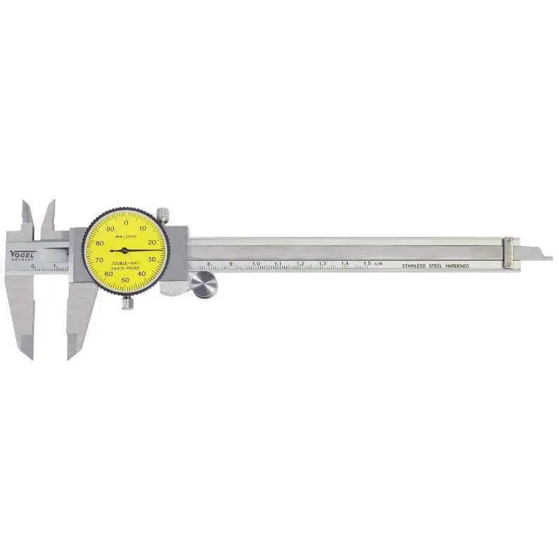 VOGEL 201101 - Calibre pie de rey con comparador DIN 862 - Capacidad util 150mm - Boca 40mm - Lectur