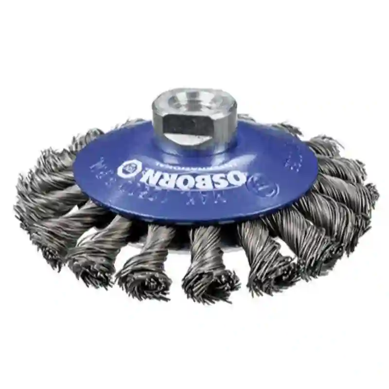 Osborn 0002622331 - Cepillo cónico de inox trenzado, tuerca M14 ø 100mm y filamento ø 0.