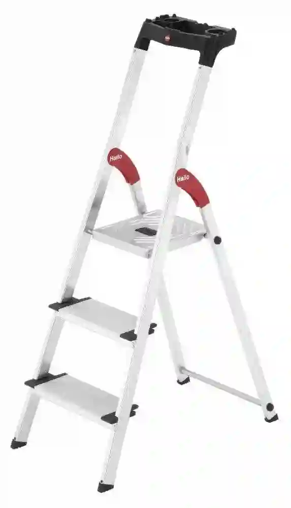 Escalera de tijera de aluminio con peldaño ancho XXL EasyClix FR 3 Hailo