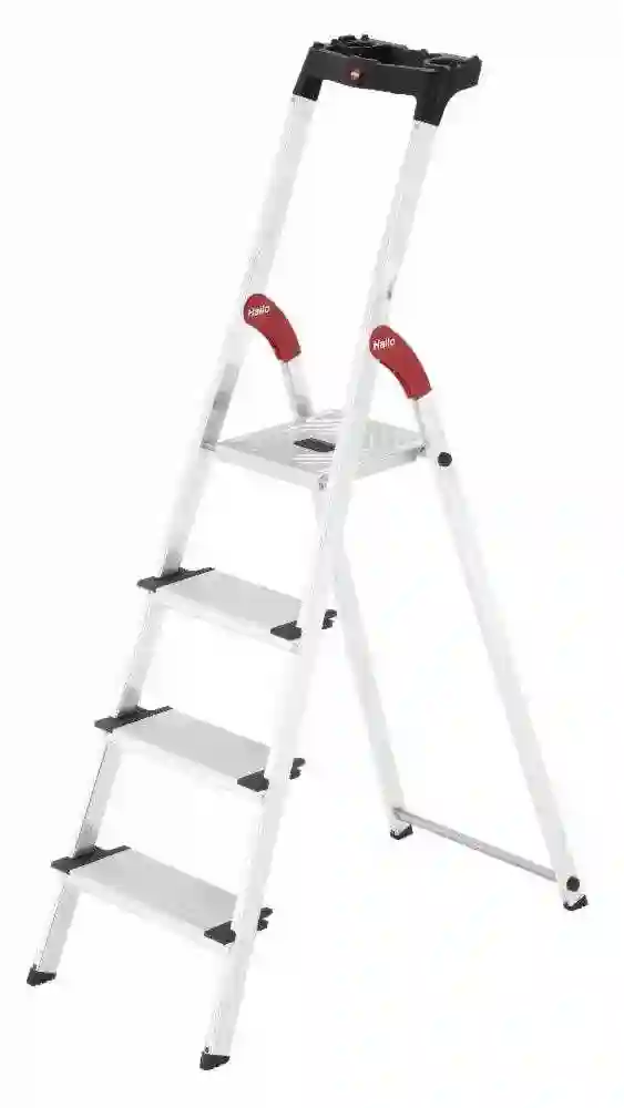 Escalera de tijera de aluminio con peldaño ancho XXL EasyClix FR 4 Hailo