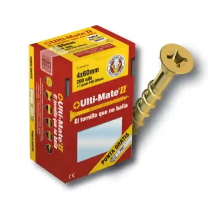 Tornillo de alto rendimiento Ulti-Mate II para MADERA BICROMATADO medidas 3.5x12mm (caja 500 uds)