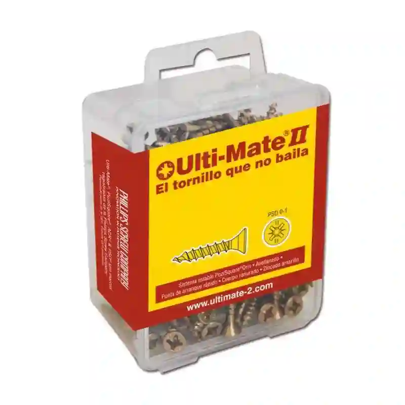 ULTI-MATE II S40035L - Tornillo de alto rendimiento Bicromatado en caja L de 100 uds (4,0x35mm)