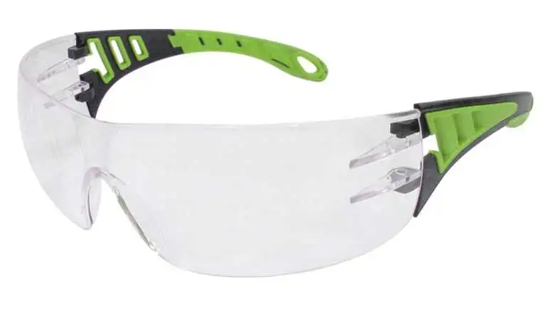 Gafas de seguridad transparentes con patillas verdes EVO Eagle