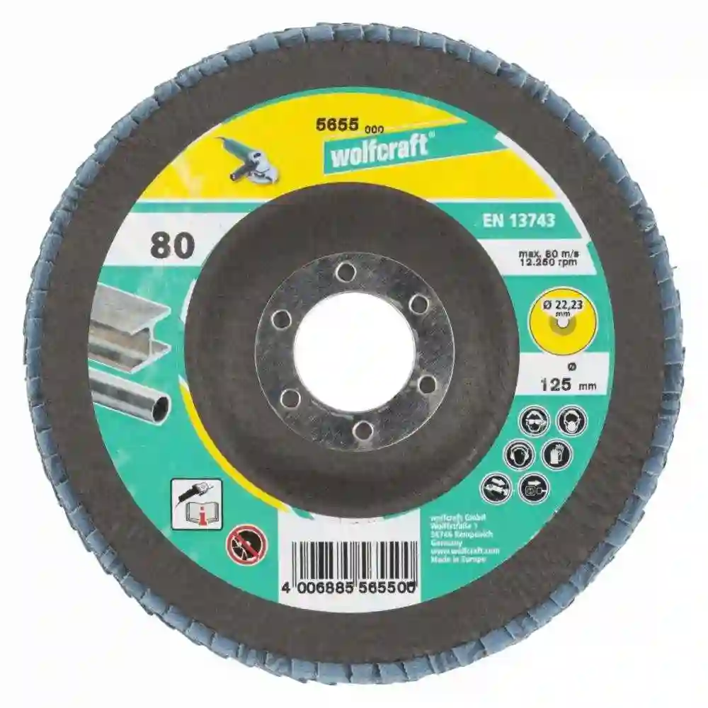 1 disco de láminas abrasivo WS. grano 80 Ø 125 mm 5655000 Wolfcraft