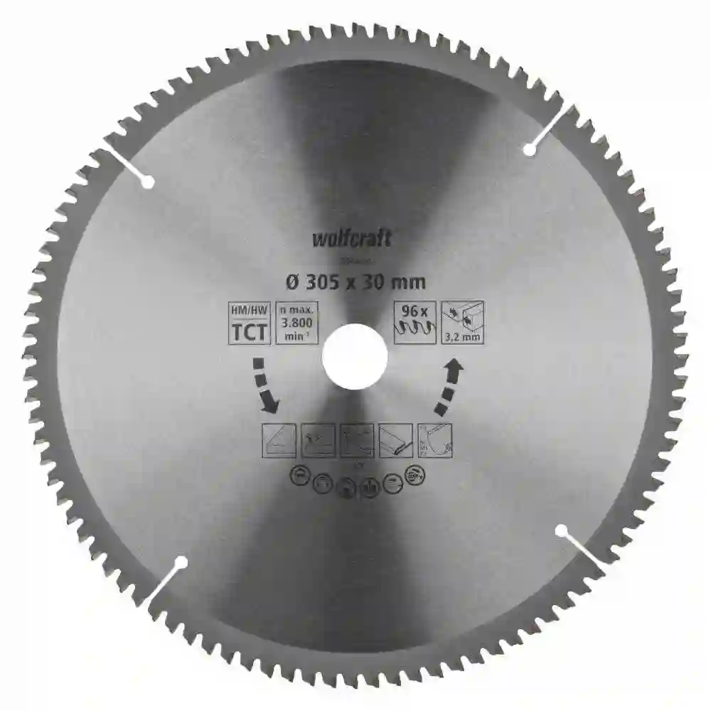 1 disco de sierra de corte e ingleteado CT 96 dientes  305 mm Wolfcraft