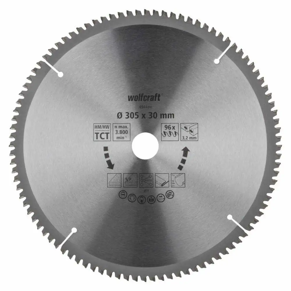 1 disco de sierra de corte e ingleteado CT 96 dientes  305 mm Wolfcraft