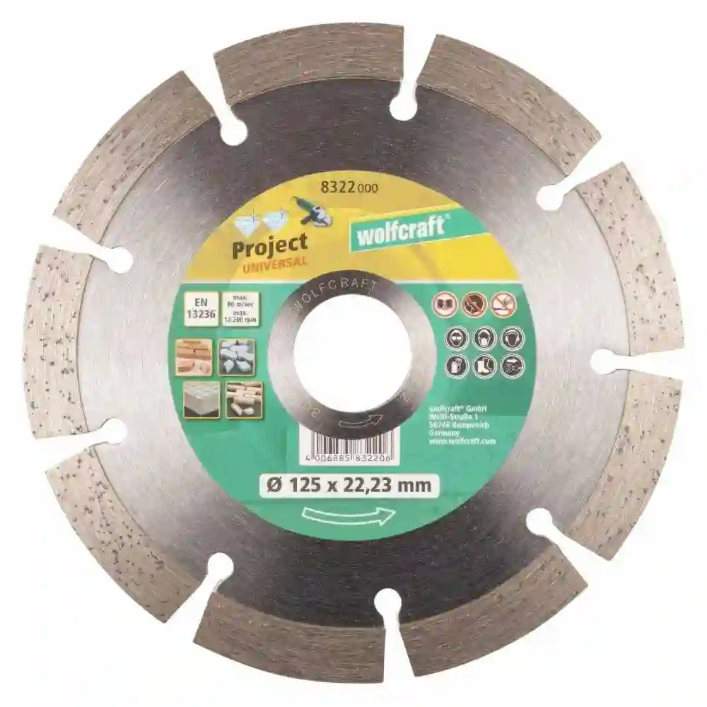 1 disco de corte de diamante Pro Universal   125 mm Wolfcraft