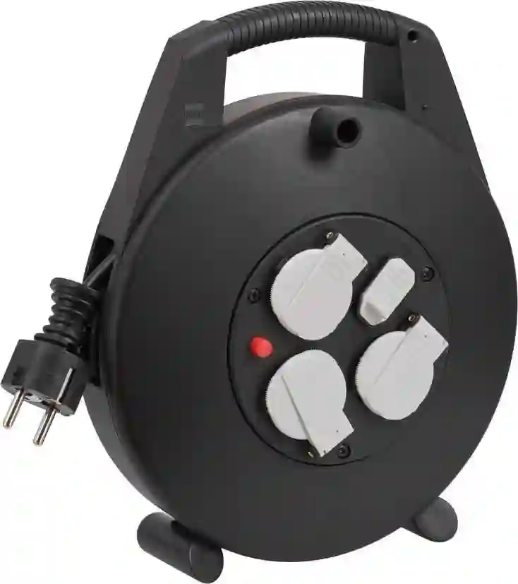 Enrollacables Vario-Line con función de carga USB negro IP20 H05VV-F 3G15 10 Brennenstuhl