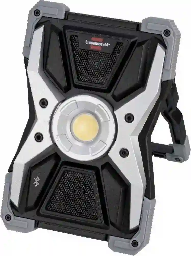 Foco LED portátil RUFUS 3010 MA con batería recargable y altavoz Bluetooth 3000 Brennenstuhl