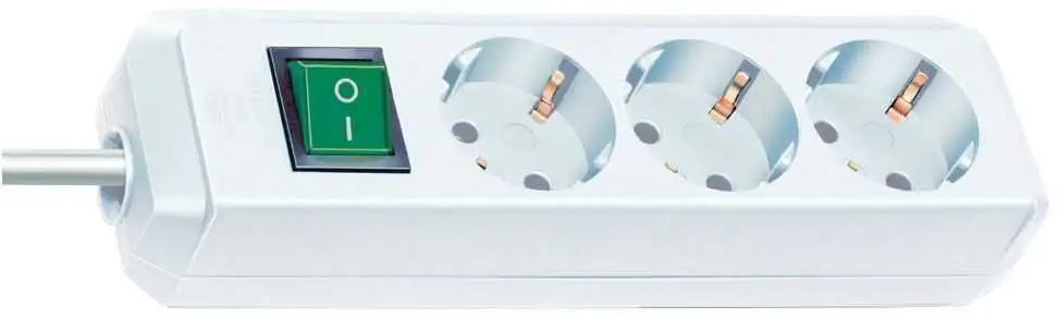 Base de tomas múltiples Eco-Line blanca con interruptor 3 tomas y 1.5 m de cable Brennenstuhl