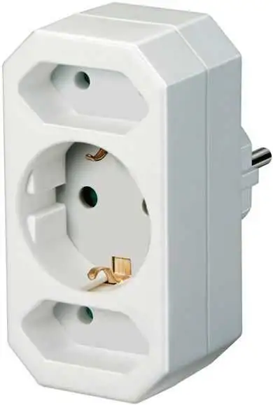 Enchufe adaptador con 2 + 1 tomas de corriente Brennenstuhl