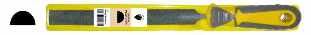 Escofina media caña con mango bimaterial en funda B 8 Erizo