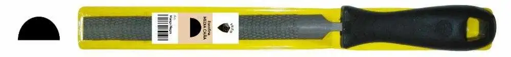 Escofina media caña con mango negro en funda F 6 Erizo