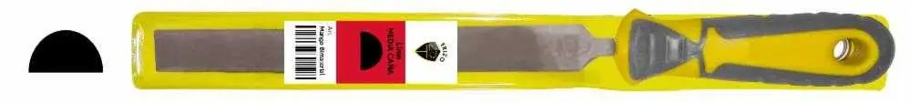Lima de mecánico media caña con mango bimaterial en funda E 8 Erizo