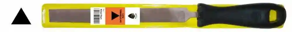 Lima de mecánico triangular con mango negro en funda F 10 Erizo