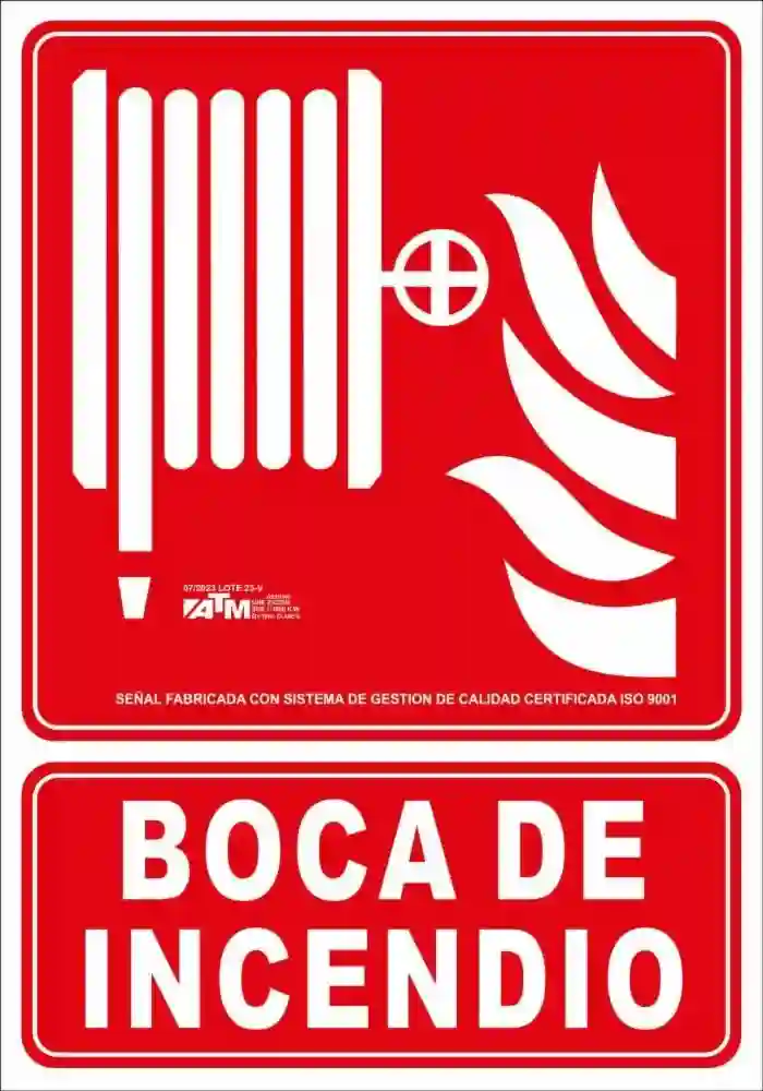Senal boca de incendio PVC A ASA040 ATM Senalización