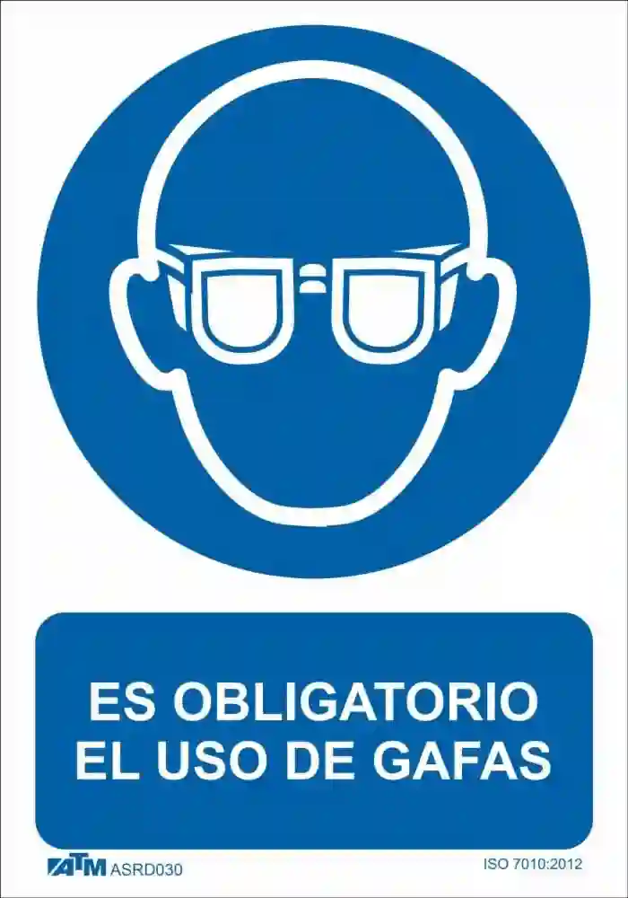 Senal obligatorio el uso de gafas PVC Glasspack  ASRD030 ATM Senalización