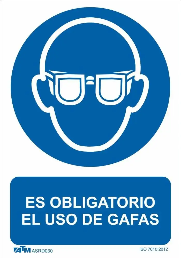 Senal obligatorio el uso de gafas PVC Glasspack  ASRD030 ATM Senalización