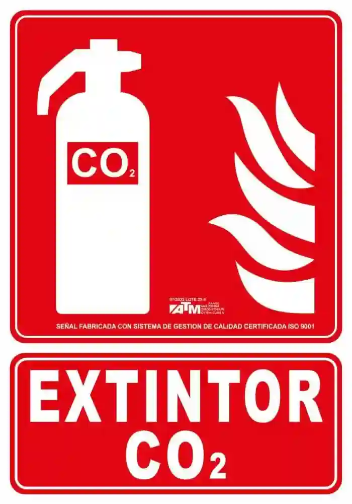 Senal extintor CO2 PVC A ASA020 ATM Senalización