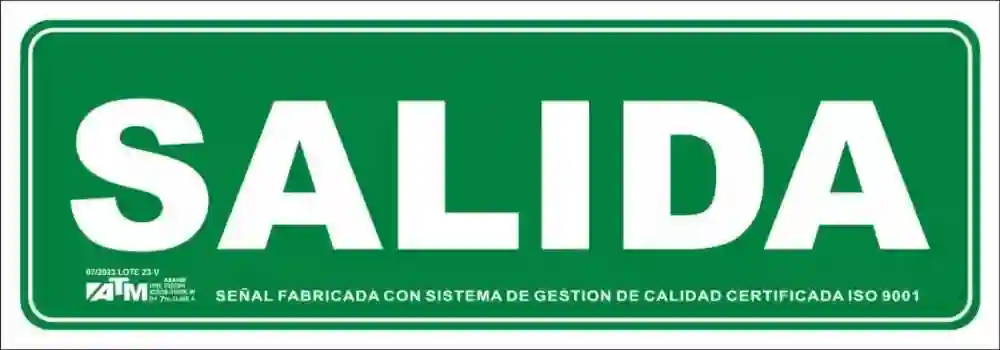 Senal salida PVC A ASA180 ATM Senalización