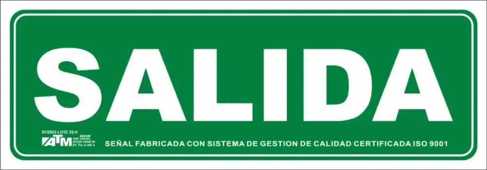 Senal salida PVC A ASA180 ATM Senalización