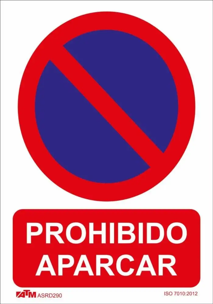 Senal prohibido aparcar PVC Glasspack 300 x 400 ASRD290 ATM Senalización