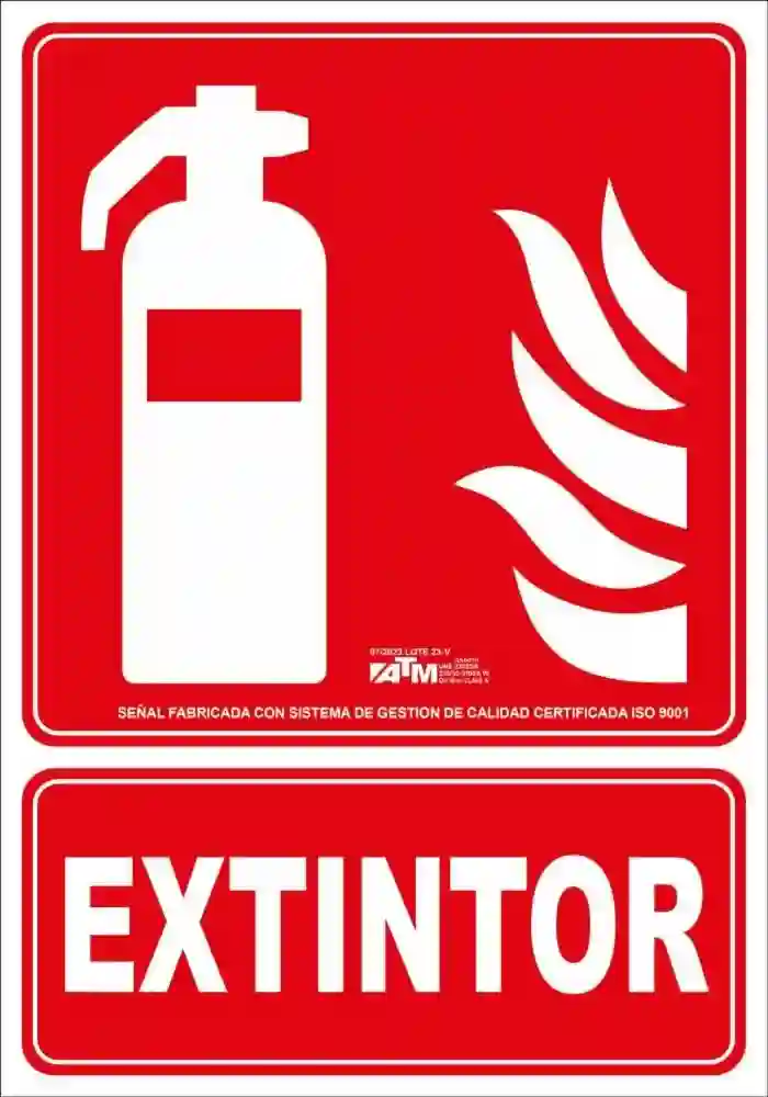 Senal extintor PVC A ASA010 ATM Senalización