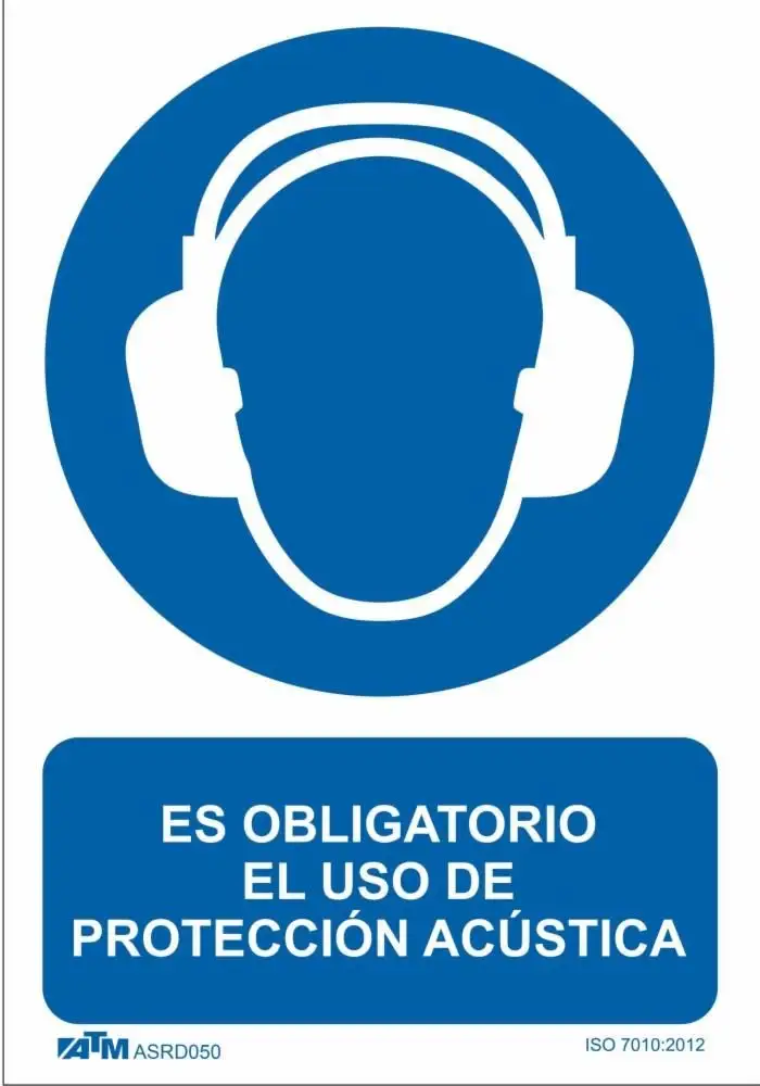 Senal obligatorio el uso de protección acústica PVC Glasspack  ASRD050 ATM Senalización