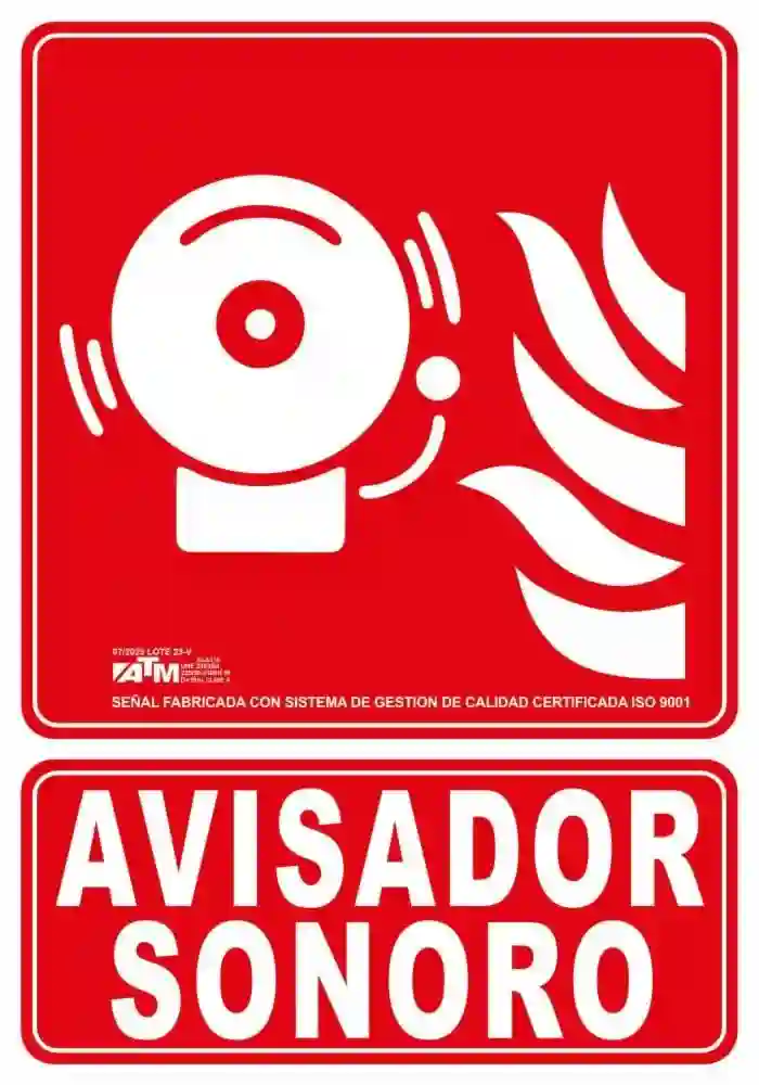Senal avisador sonoro PVC A ASA070 ATM Senalización