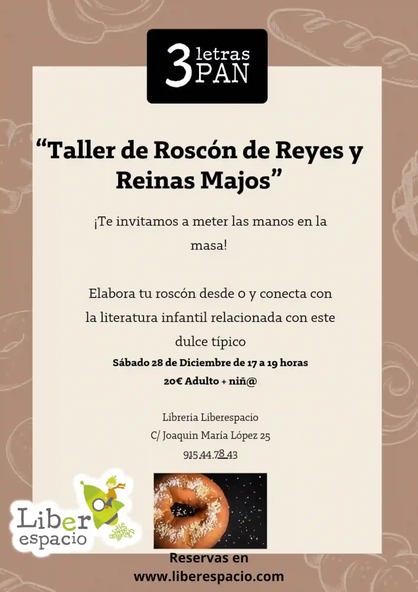 Entrada familiar al Taller de Roscón de Reyes y Reinas Majos