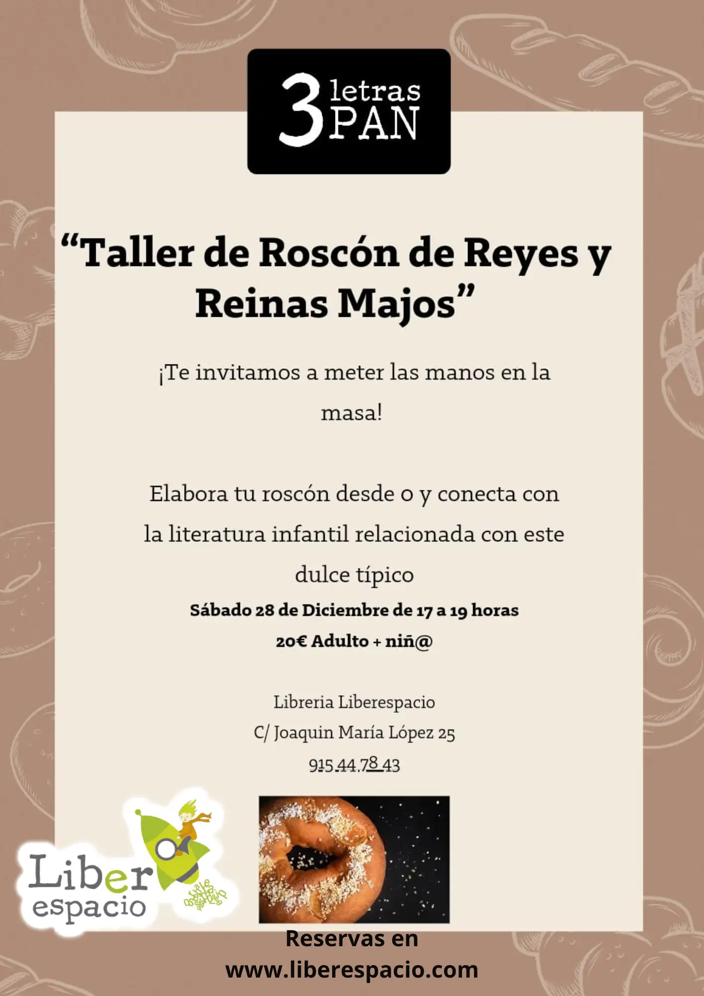 Entrada familiar al Taller de Roscón de Reyes y Reinas Majos