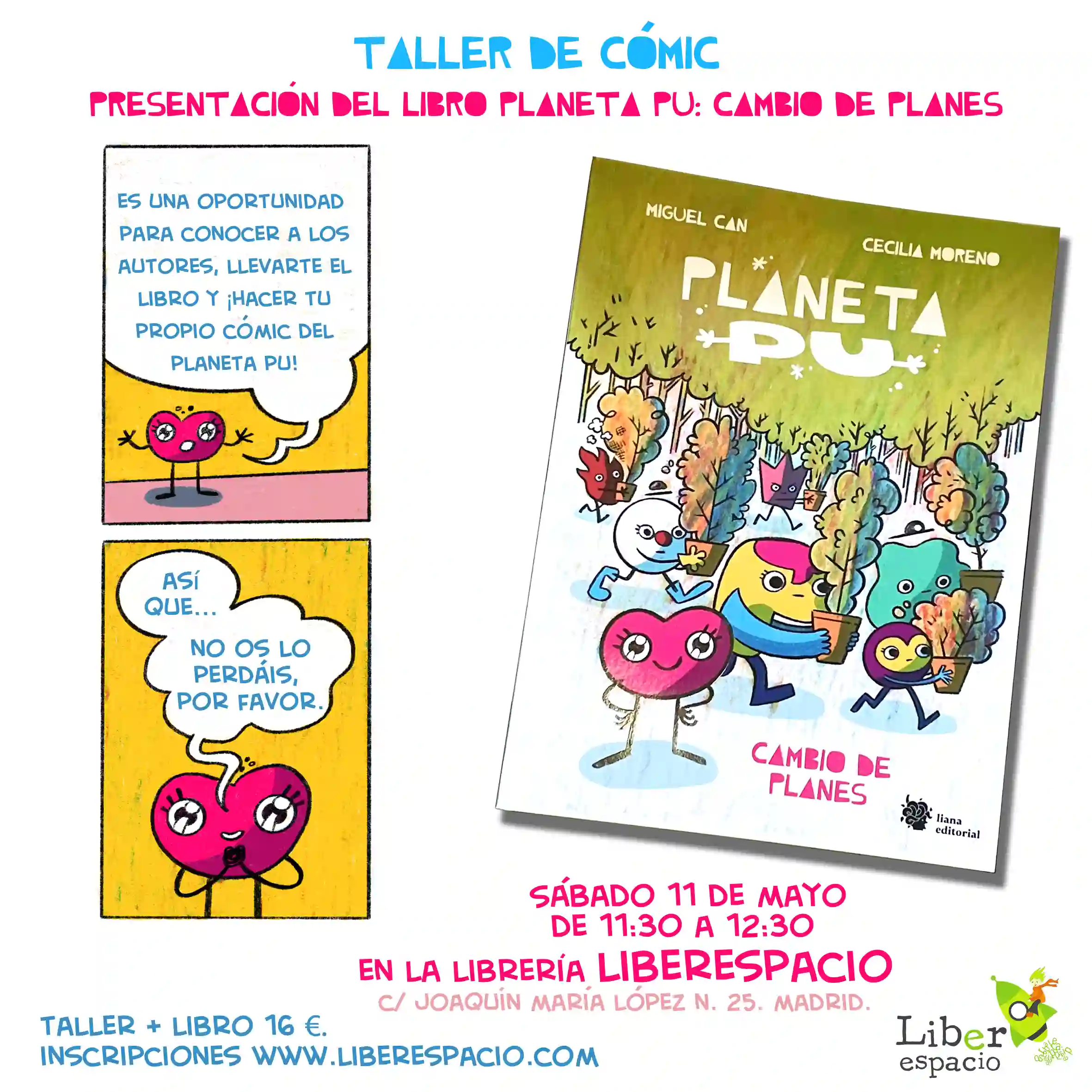 Entrada Taller de cómic con Miguel Can, Cecilia Moreno y Planeta Pu