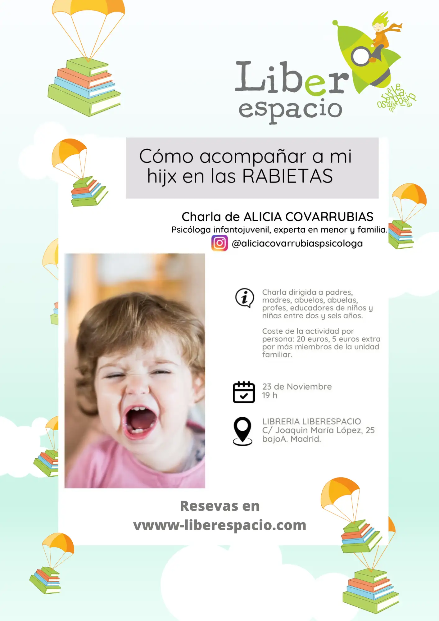 Entrada individual Charla taller: Como acompañar a tu hijx en las rabietas