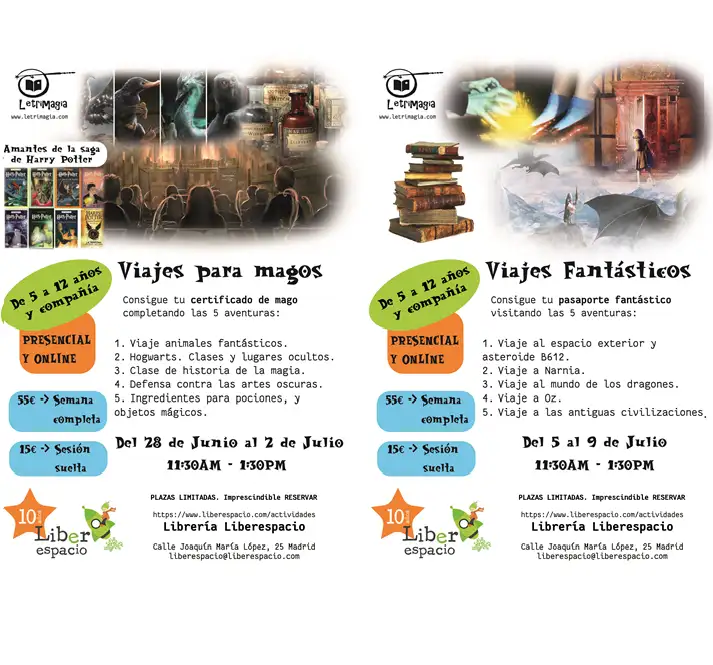 Sesión individual para un día del campamento de verano Viajes con Letrimagia
