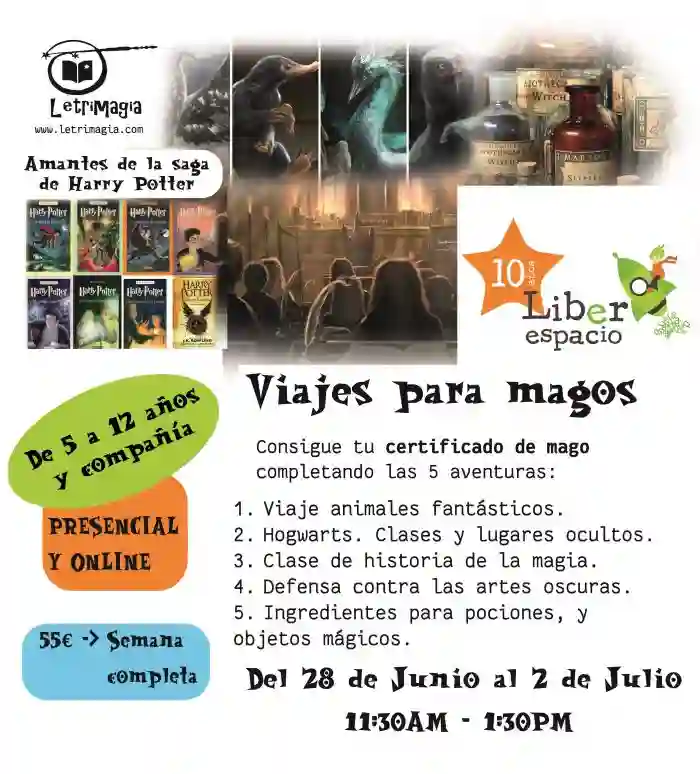 Campamento de verano infantil con Letrimagia "Viajes Magos"