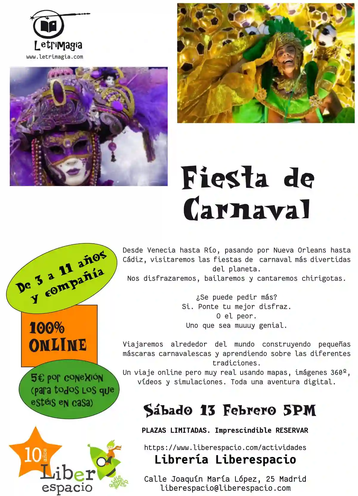 Acceso al taller virtual Fiesta de Carnaval