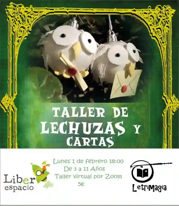 Acceso al taller virtual de Letrimagia: Lechuzas