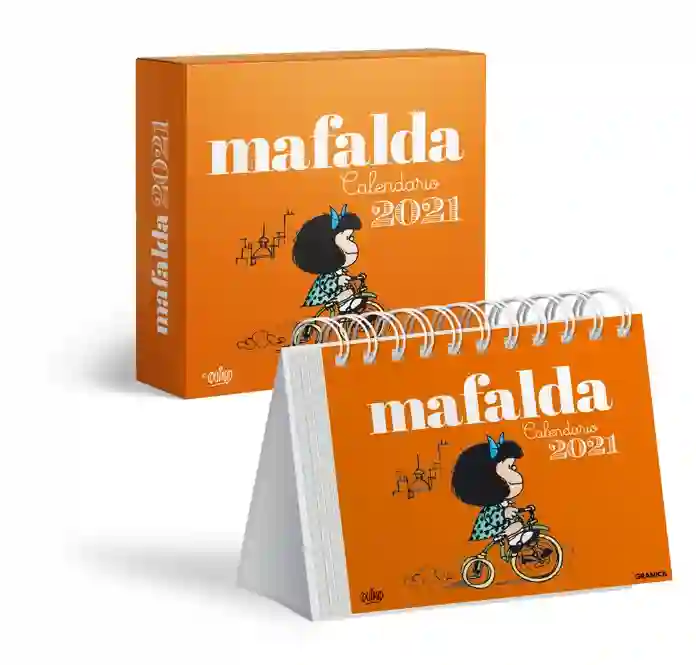 Calendario de mesa 2021 Mafalda naranja