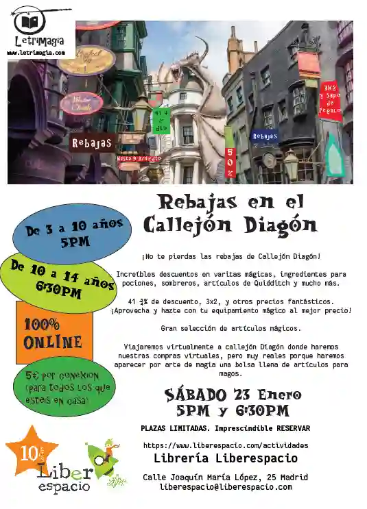 Acceso al taller virtual "Viaje a las rebajas del Callejón Diagón"