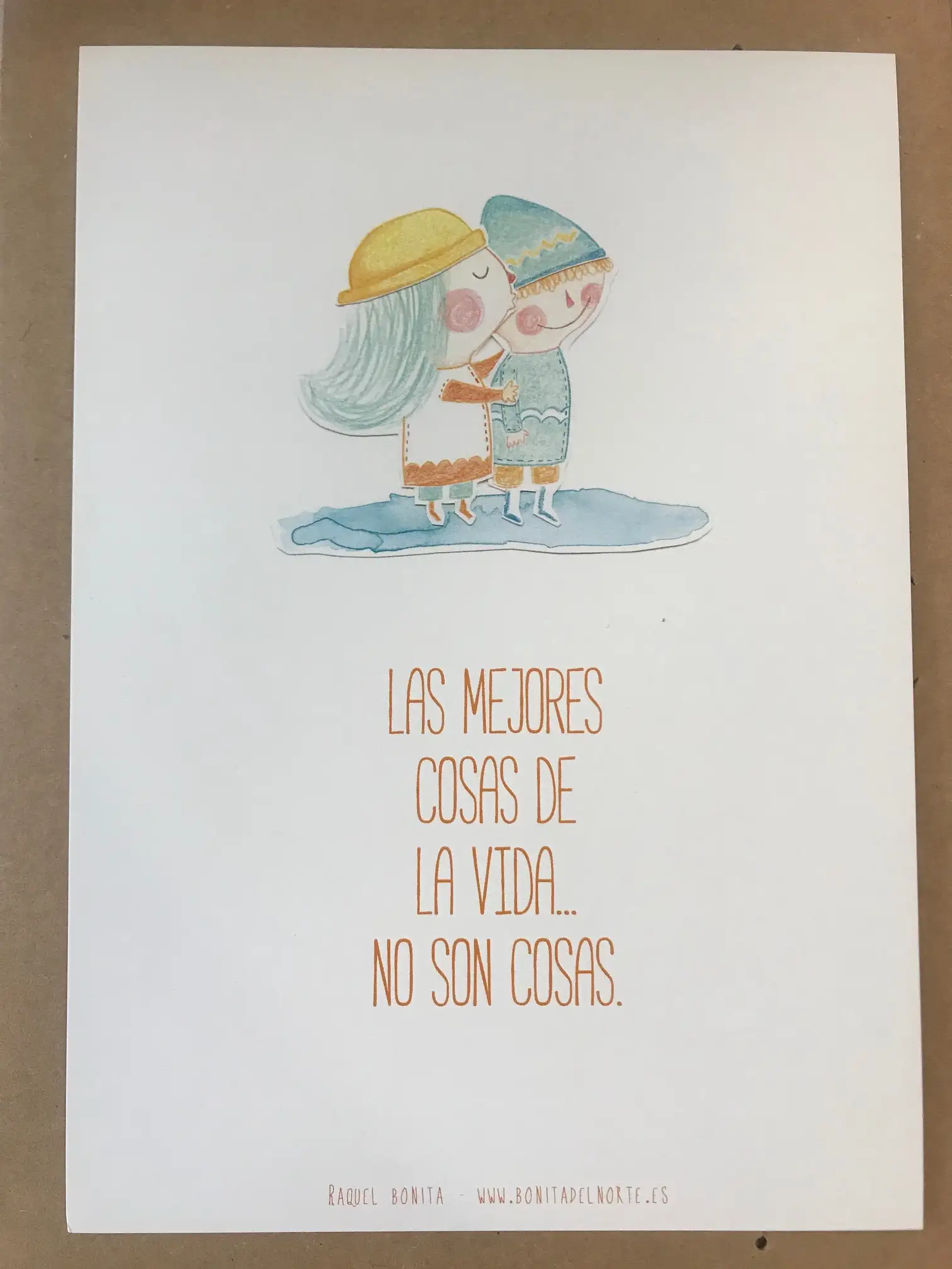 Tarjetón de regalo de Raquel Bonita. Cosas