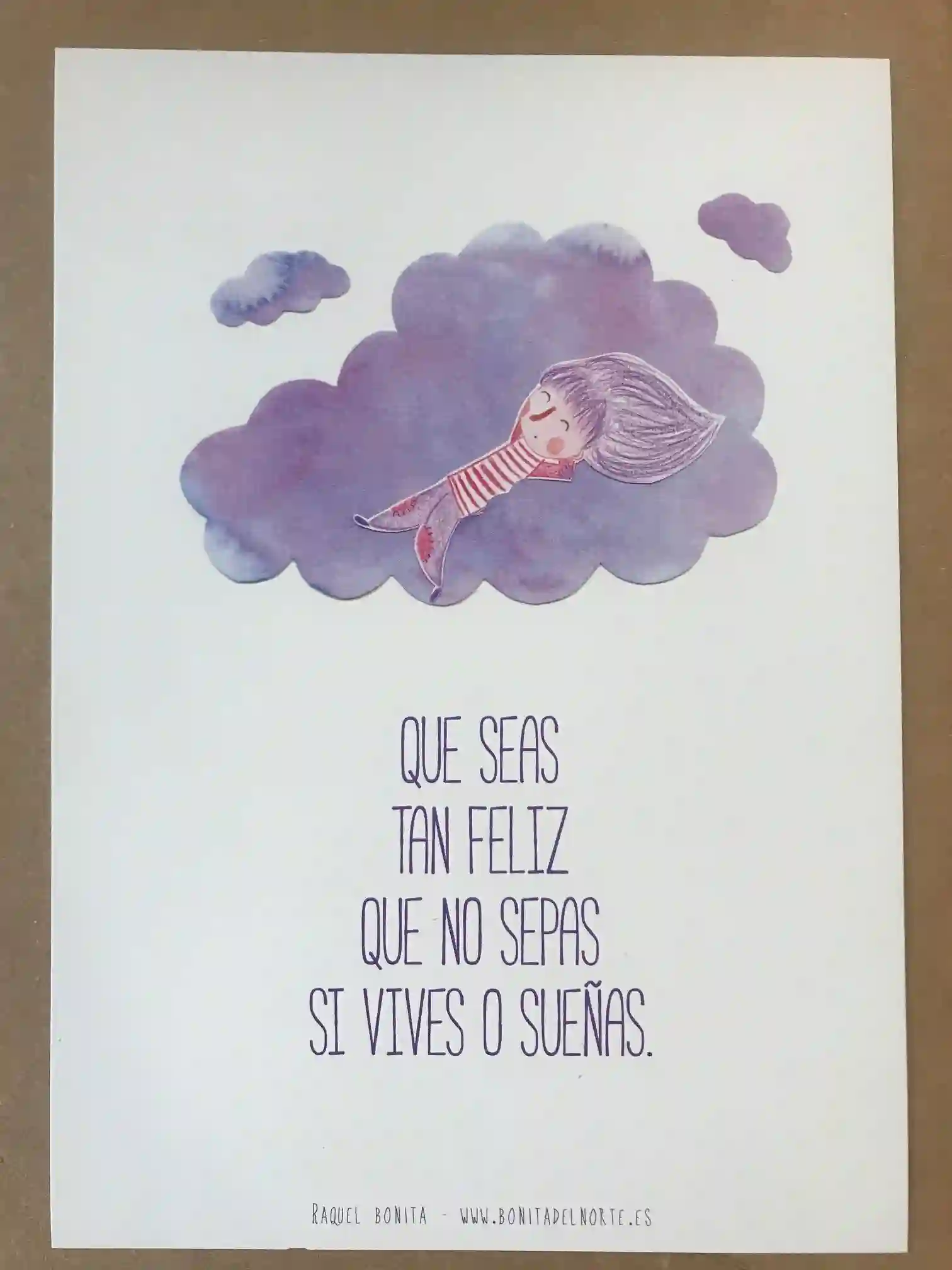 Tarjetón de regalo de Raquel Bonita. Que seas tan feliz...