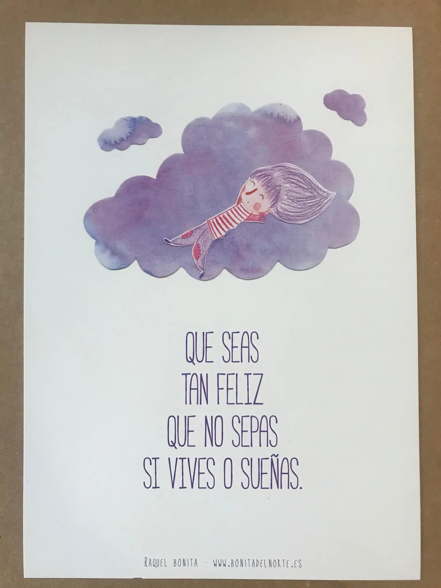 Tarjetón de regalo de Raquel Bonita. Que seas tan feliz...