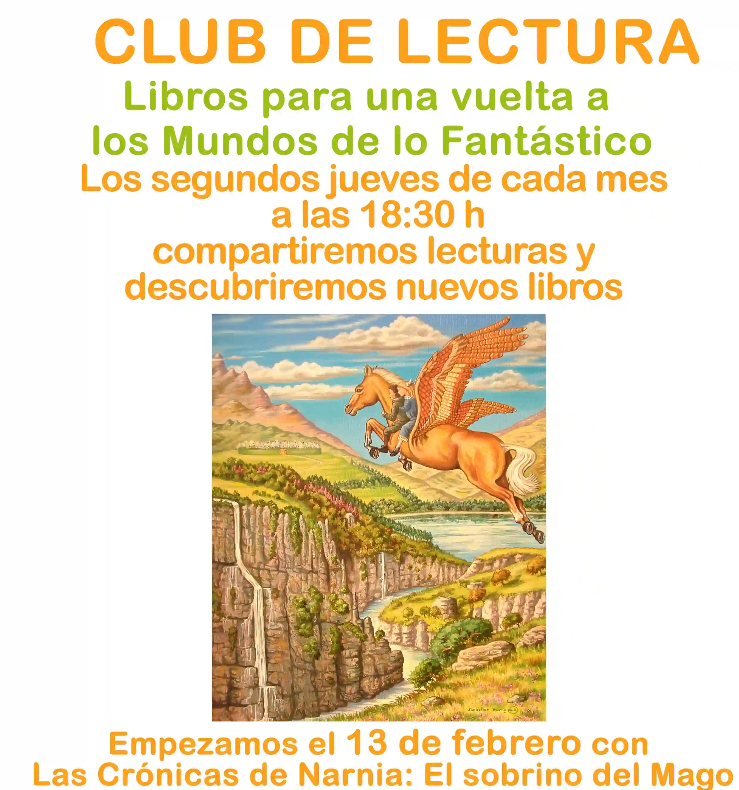 Entrada sesión del club de lectura Mundos fantásticos. Febrero