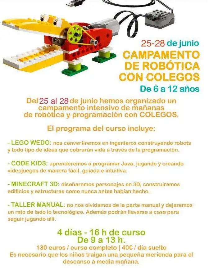 Taller de robótica educativa. Entrada campamento completo