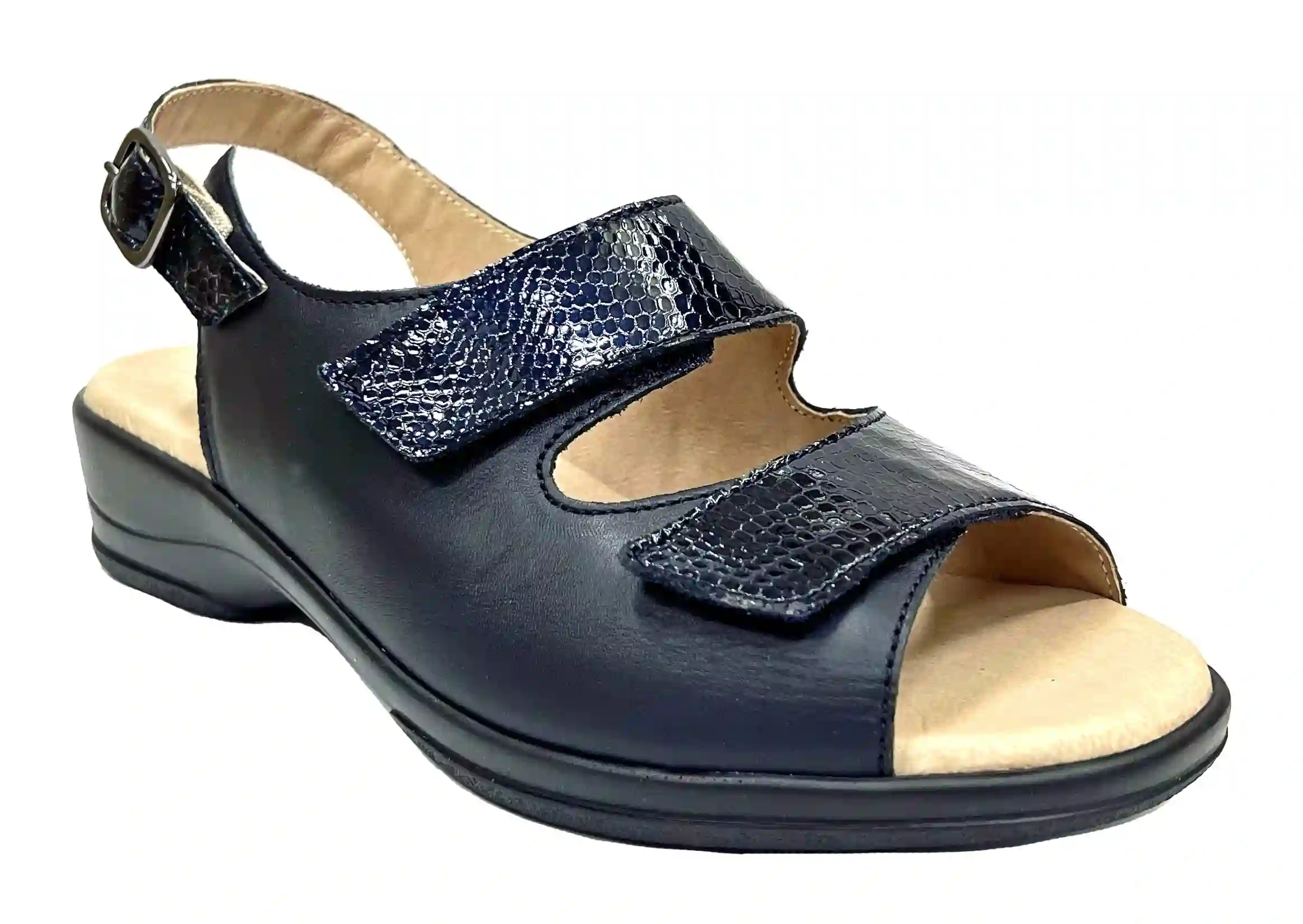 Flex&Go 61D SD0576 Sandalia Milady Navy Mujer dos velcros